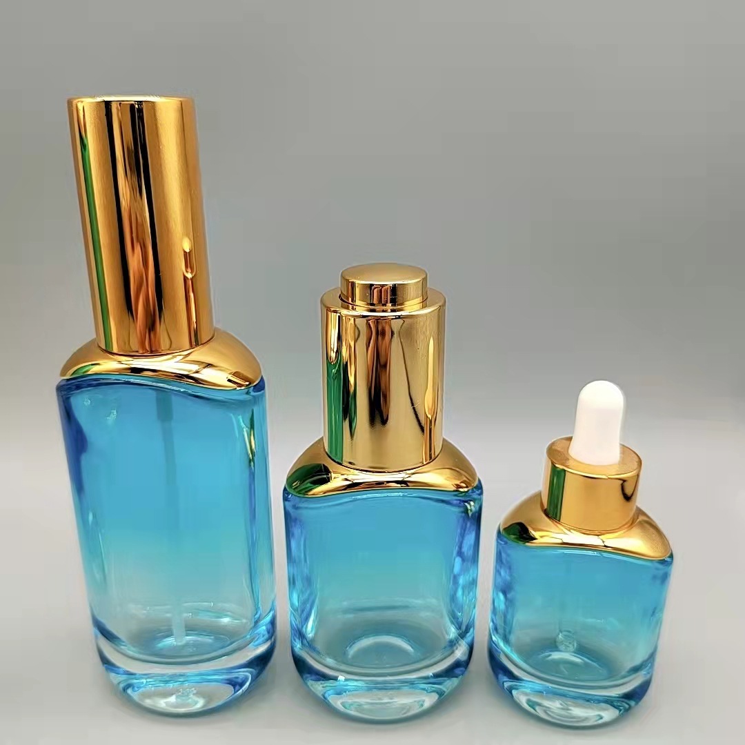 Fabricante en stock 15 ml30ml50ml botella ovalada botella cuentagotas botella de aceite esencial botella de loción botella de esencia transparente