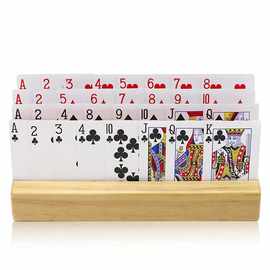 木质扑克牌底座桌面梯形游戏卡牌收纳架懒人打牌支架明信片展示架