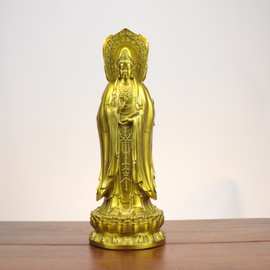 黄铜金属合金仿黄铜三面观音菩萨人物佛像家居装饰品摆设摆件三面