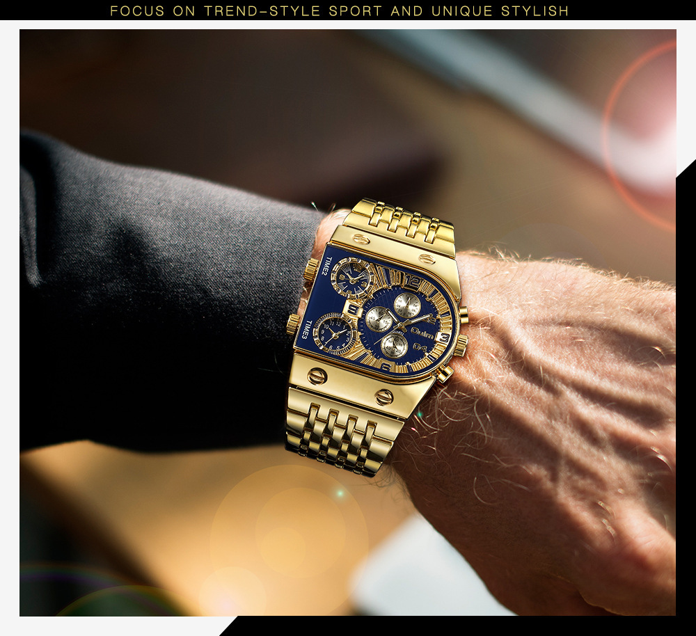 Reloj de hombre de cuarzo con múltiples zonas horarias y dial luz_voghion.com