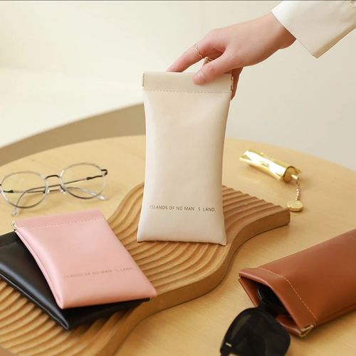 Data cable storage bag, headphone portable, mouth red, elastic, eye glass automatic closing, sunglasses storage bag