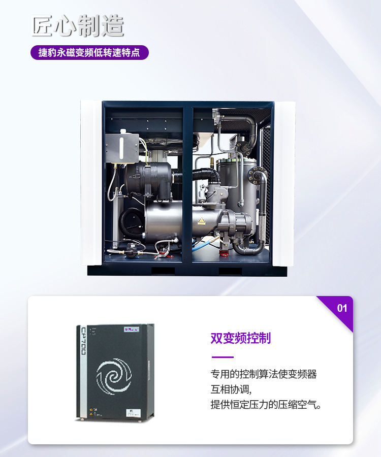 Jaguar Air Compressor 55Kw 75Hp 10 Cubic Meters 55 Kilowatt Screw-Type Air Compressor 10 Cubic Meters