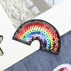 Computer-embroidered logo, rainbow bow, sequin-embellished badge, clothing accessory, repair patch for shoes, hats, and bags, fabric appliqué