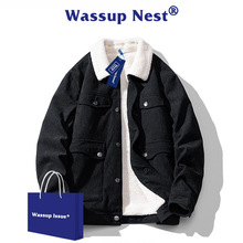 WASSUP NEST灯芯绒棉服男新款棉袄冬装日系复古工装夹克棉衣外套