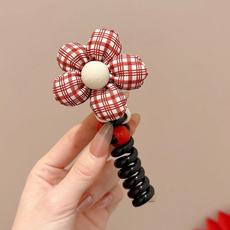 Flores para niños arco línea telefónica anillo de cabello cola de caballo burbuja trenzada cuerda de cabello artefacto para niñas atar cabello cuerda de cabello