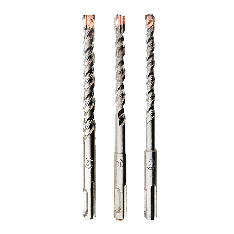 7 unid martillo eléctrico broca traje de dos pozos dos ranuras de mango redondo Cruz cortador cabeza de hormigón taladro de impacto 160mm broca de pared