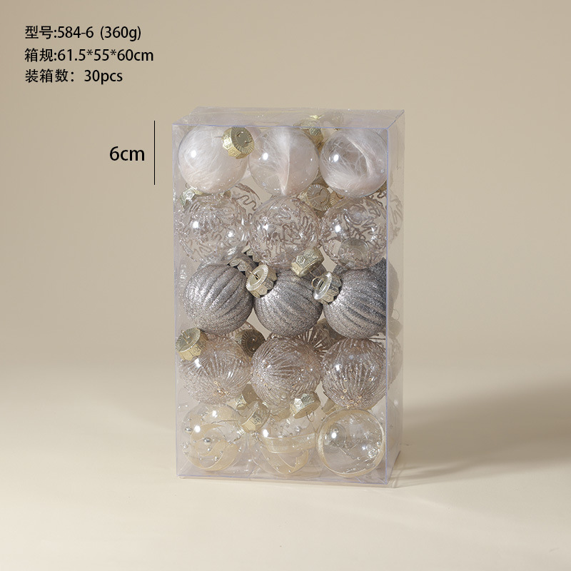 Champagne de alta gama traje blanco caja de regalo bola de Navidad decoración de árbol de Navidad colgante colgante bola pintada bola transparente