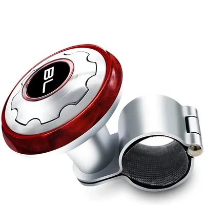 easy steering, one-hand steering gear – Steering wheel booster - outer-ring-electroplated-red