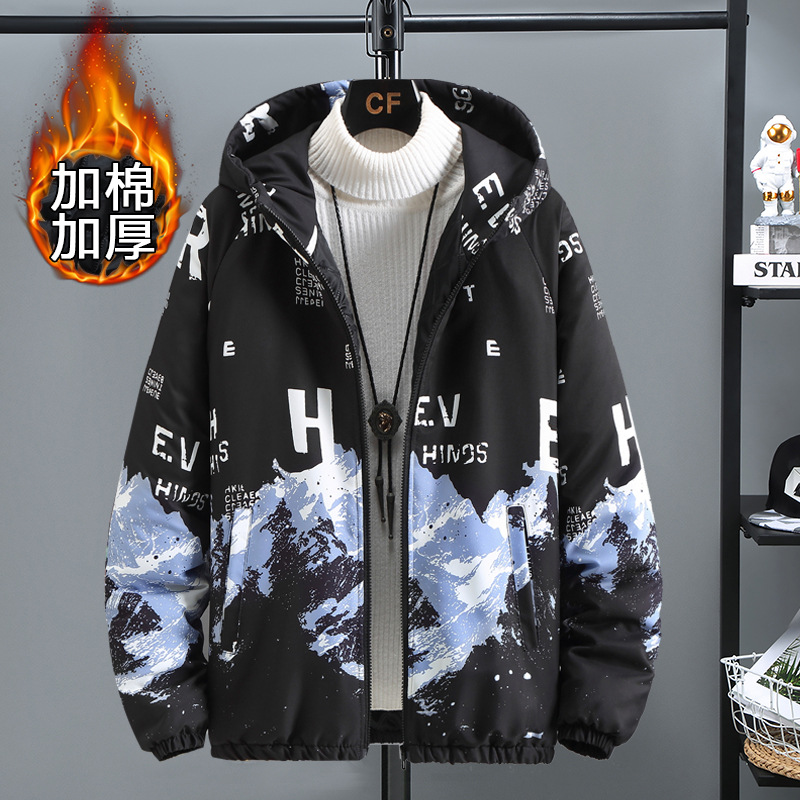 Qadın nazik pambıq jaket, qış üçün dağ çapı, böyük ölçü