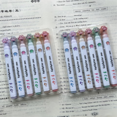6支套裝熒光筆軟頭高品質貓爪熒光筆可愛少女心ins風彩色筆學生筆