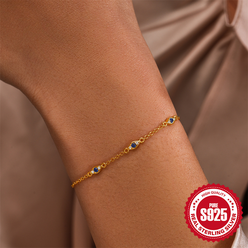 Moda transfronteriza s925 plata esterlina personalidad creativa salvaje diablo ojo personalidad mini temperamento pulsera de alta gama