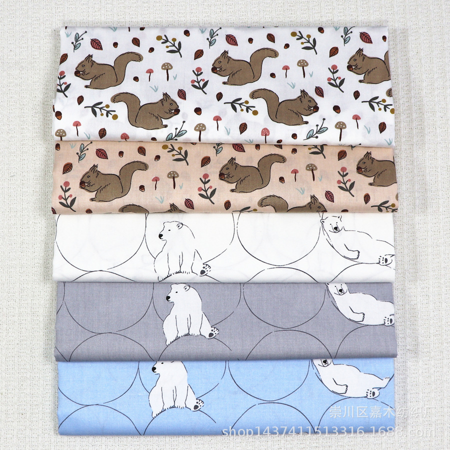 1.6米幅宽斜纹纯棉布料卡通图案儿童床品四件套手工DIY全棉面料