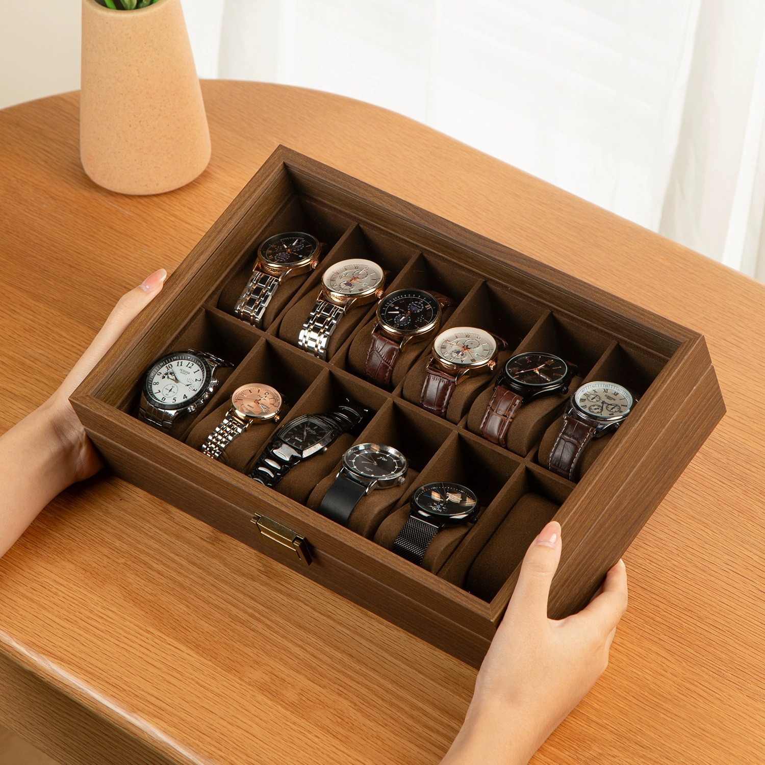 Watch Storage Box Wooden Special Watch Box High-End Exquisite Box Large Capacity Display Watch Jewelry New Style