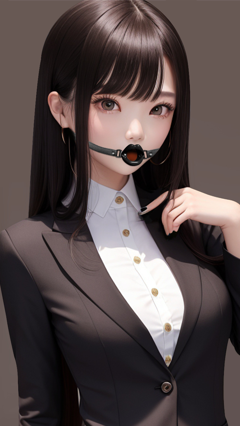 SM Mouth Ball Gag with Leather Strap and Silicone Ball for Adult Couples — detail image 4