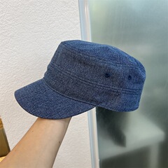 优质秋冬牛仔平顶鸭舌帽女水洗做旧文艺马术帽气质潮搭防晒棒球帽