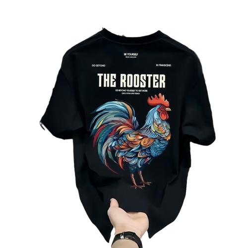 Heavyweight pure cotton short sleeve T-shirt casual trendy men's and women's summer Insta white matching round neck top trendy versatile men's half sleeve