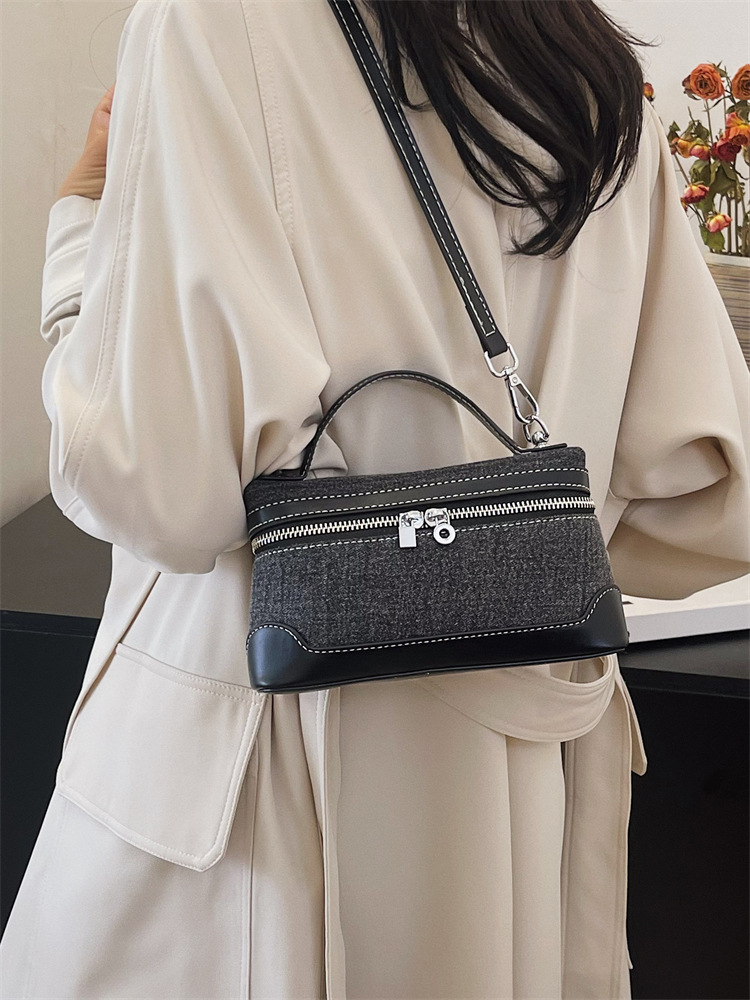 Bolso de diseño de nicho para mujeres nueva moda denim cross-border color contrastante empalme bolso de hombro de tendencia bolso pequeño