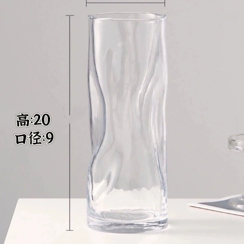 创意桌面透明简约不规则插花玻璃花瓶水养感装饰摆件民宿客厅