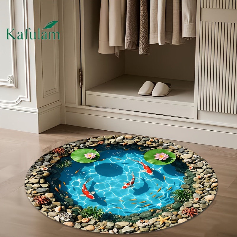 Runder Anti-rutsch-teppich Mit 3d-pool-optik Aus Kaschmir_voghion.com