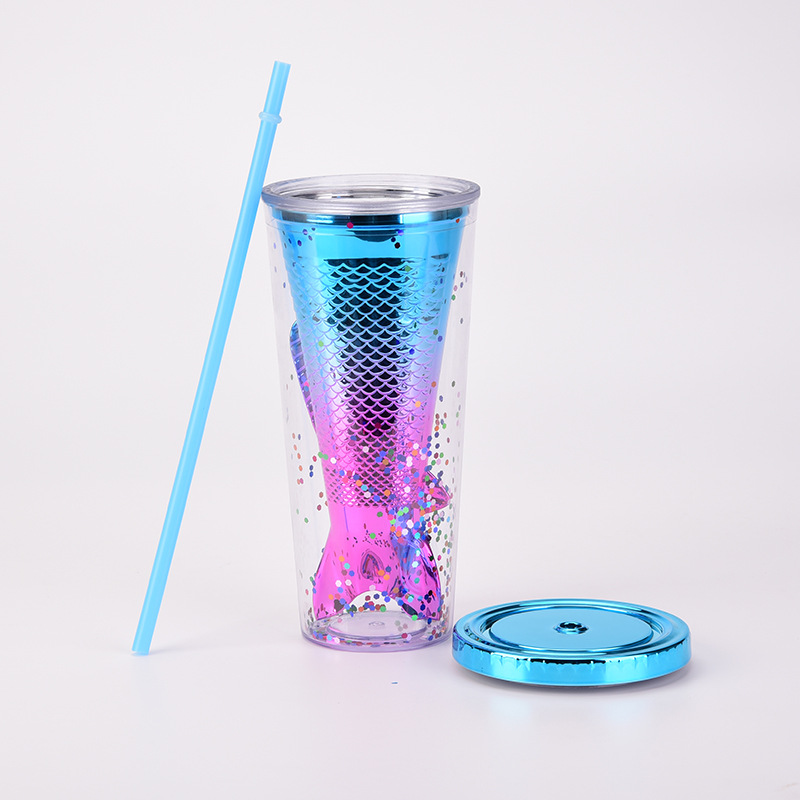 630g Weight Water Bottles Kitchen and drinking utensils 1 Piece Quantity Home, inside the car Occasion Plastic Material Sequins, Mermaid Tail Pattern Fashion Style Fashion Sequins Mermaid Tail Plastic Water Bottles 1 Piece 7