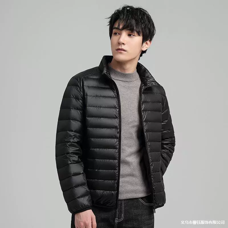 U+同款轻薄羽绒服男90白鸭绒亲子男女款儿童连帽立领短款外套装