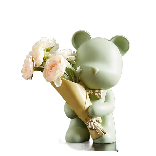 Handmade Flower Arrangement Cartoon Birthday Living Room Decor High-end Seated Violent Bear Creative Graduation Decoration