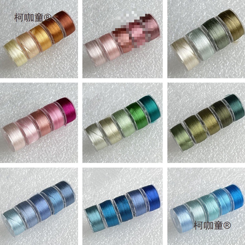 缠花蚕丝线渐变手工丝绒线缠花线紫色金色丝光免劈相对不易麦太保