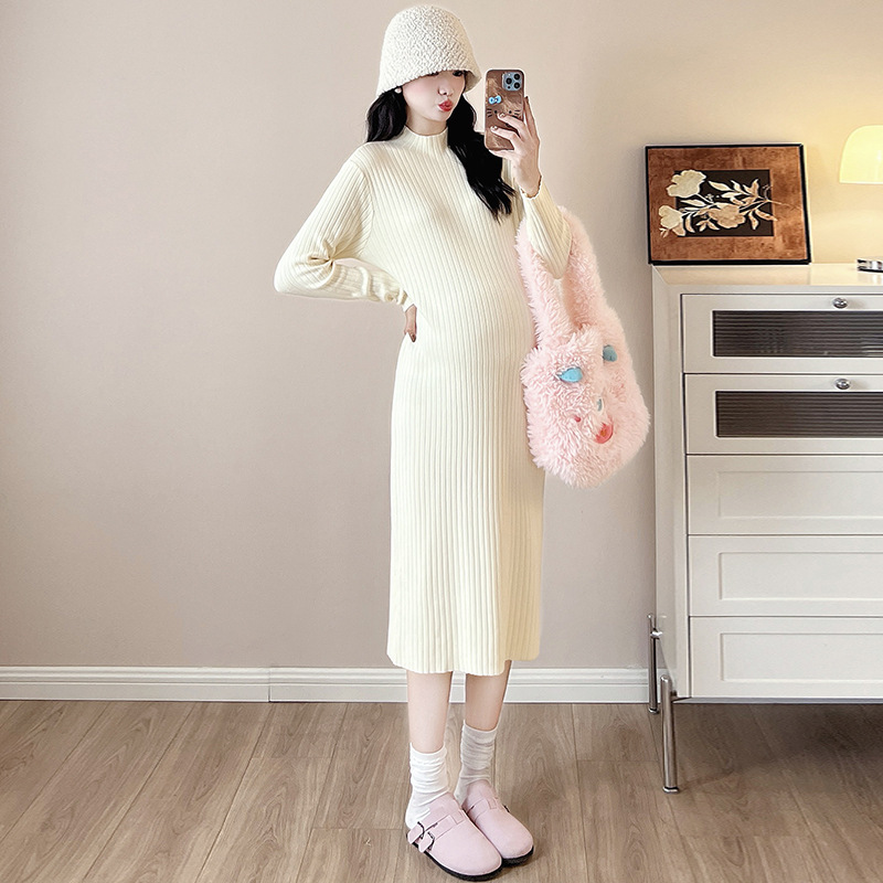 라이트 살구 밑단 스커트