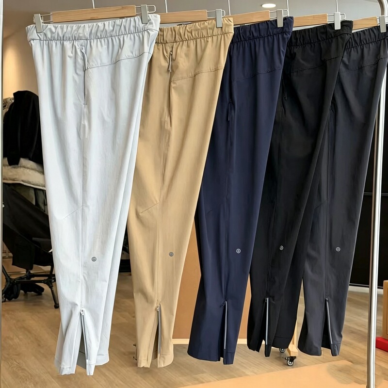 26 Summer Functional Zipper Outdoor Sports High Elastic Ice Silk Quick-Dry Slimming Versatile Unisex Workwear Casual Pants