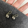 Fashionable advanced zirconium from pearl, retro earrings, high-quality style, french style, light luxury style, 2023 collection, wholesale