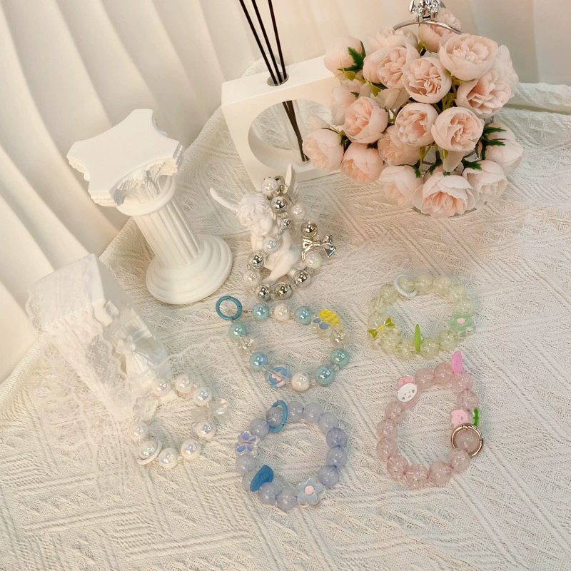 Новый любовный Лук ins девушка стиль конфеты корейский Стиль чехол для телефона браслет оптом из бисера DIY Ювелирные изделия подвесная цепочка