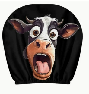 Universal seat cover — can be labeled and shipped on - shocked-cow-double-sided-printing-1-piece