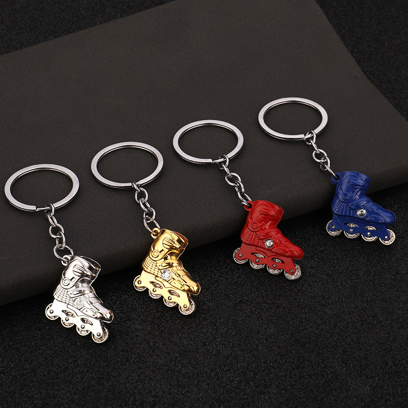 Creative skates keychain metal car keychain pendant 3D simulation Roller Skates roller skating gift gift Creative skates keychain metal car keychain pendant 3D simulation Roller Skates roller skating gift gift
