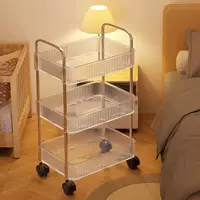 Acrylic cart, multilayer bookshelf for bed, storage system