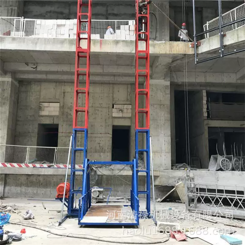 建筑机械龙门架升降机 农村盖房吊篮式升降机 双柱单笼施工升降机