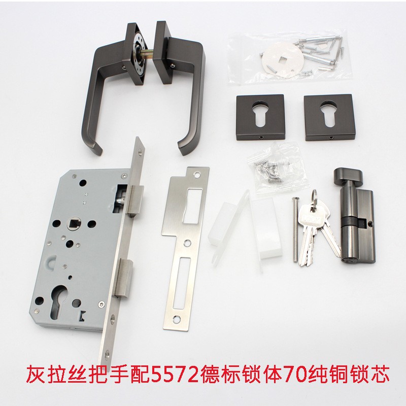 Cerradura de separación cuadrada interior simple cerradura de puerta de dormitorio magnetic silenciosa manija de puerta cerradura de mano sólida de aleación de zinc