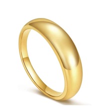 欧美跨境饰品 不锈钢铸造小弧度光面戒指 简约时尚钛钢弧面戒指