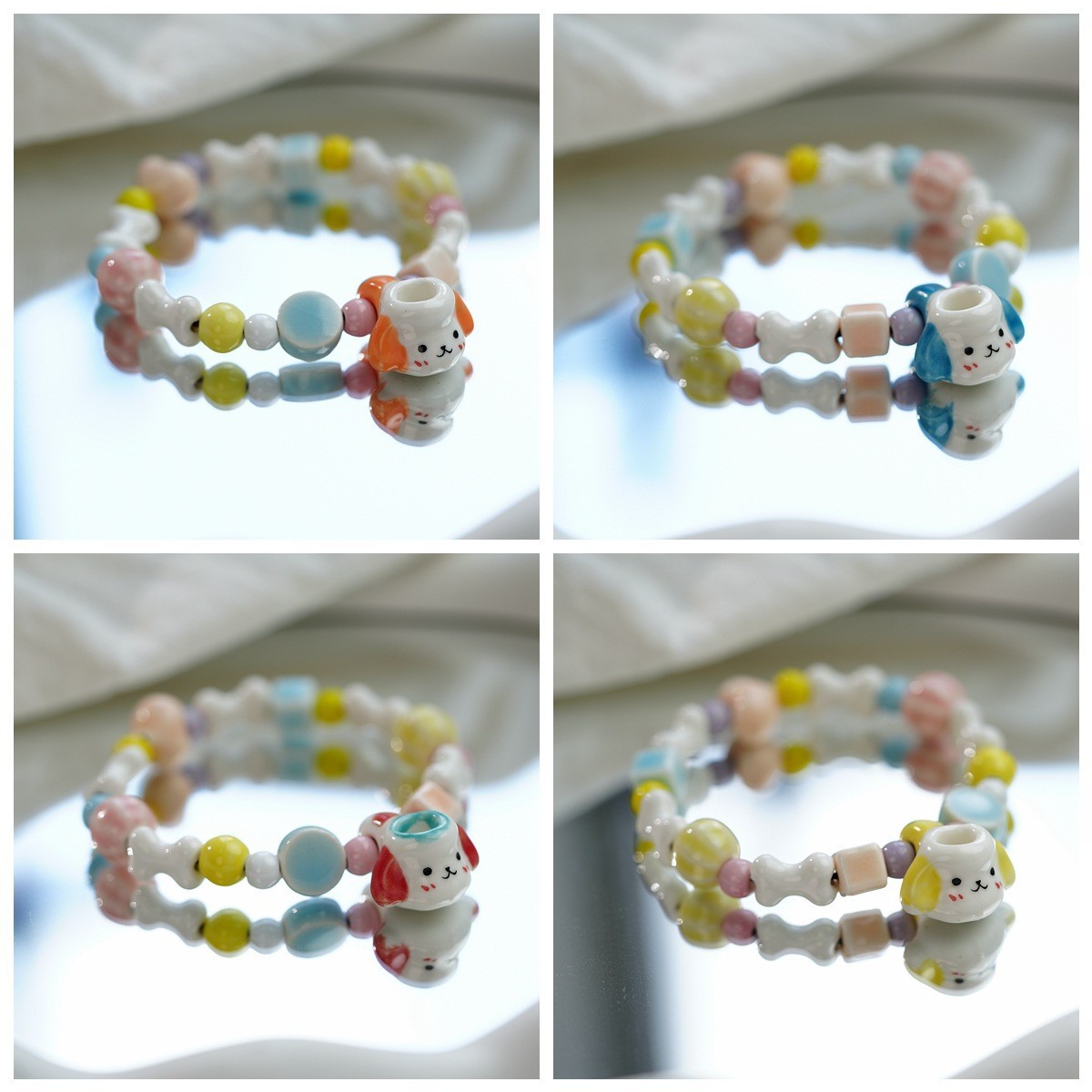 Jingdezhen pulsera de cerámica de verano mujer alta sensación galletas serie de gatos nicho diseño universal pulsera alta sensación