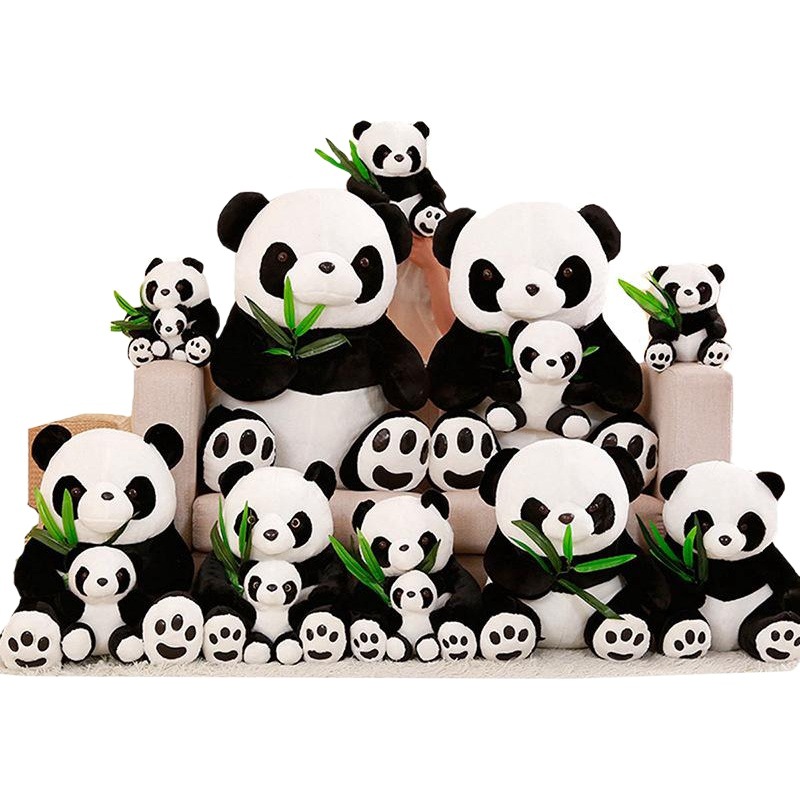 Boutique al por mayor panda gigante de peluche muñeca de juguete muñeca con Panda de bambú puede pedir muestras con logo