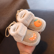 婴儿棉鞋加绒加厚秋冬3-6-15个月步前鞋男女宝宝学走路保暖雪地靴