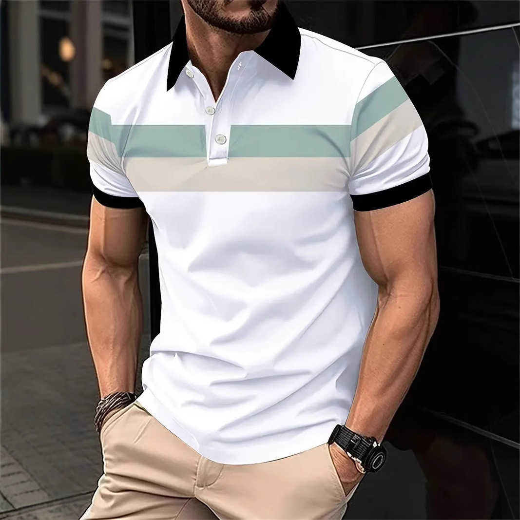 Europa y América ins Cross-border Amazon POLO camisa de polo deportivo de hombre con solapa de manga corta con botones MB13