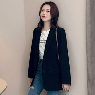 Korean-style Khaki Suit Jacket Women's Short 2024 Spring and Autumn New Casual Slim-fit Black Elegant Suit