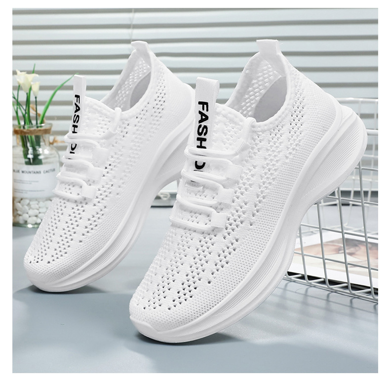 Women's Breathable Mesh Fashion Casual White Summer Versatile Sneakers Soft Sole Lightweight Running Shoes For Women_vogvips.com