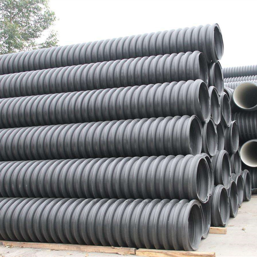内肋增强PE螺旋波纹管 hdpe内螺旋管内肋增强PE螺旋波纹管SN6.3