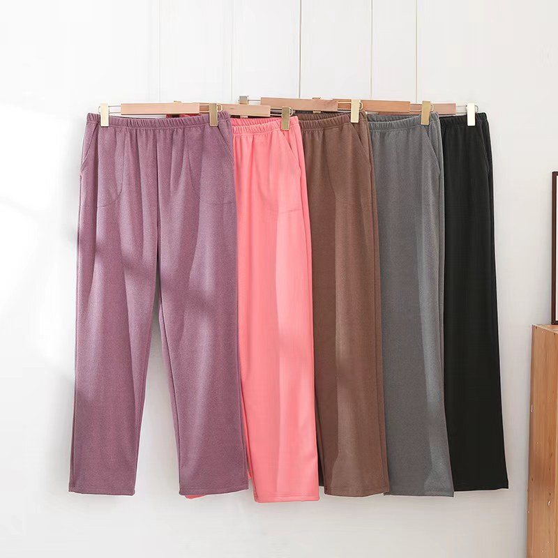 Autumn and Winter Women's Fleece Pajama Pants Warm Pants Straight Pants Home Pants Soft and Comfortable Pants Flannel Coral Fleece Pajama Pants