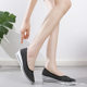 One-word Brand Work Shoes Women's Black Dot Wedge Heel Soft Bottom Odor-proof Breathable White Beauty Shoes for Summer