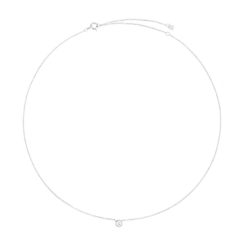 Zircon Inlay Material 925 Sterling Silver Zircon Cable Chain Plating Inlay Round Necklace