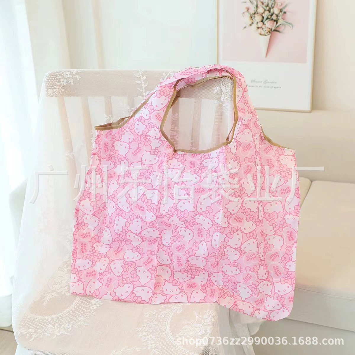 Folding cute cartoon big shopping bag