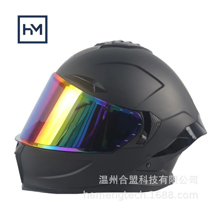 Colorful full face anti-fog motorcycle and street bike helmet with stylish colored lenses