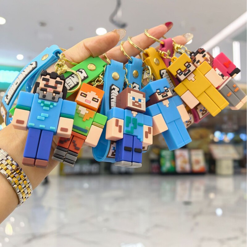 Minecraft Sandbox Game Cartoon Keychain Pendant Minecraf Couple School Bag Keychain Small Gift